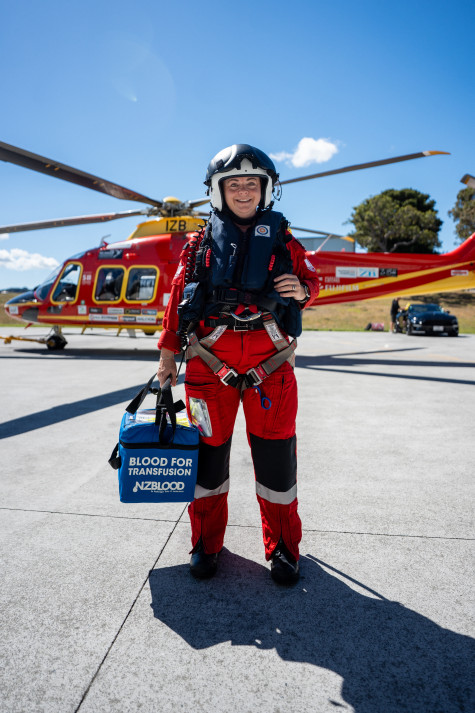 Dr Alana Harper with a Credo Cube Blood Bag