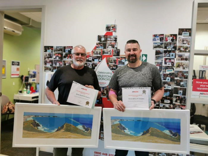 Martin Arrell and Graeme Gibson joint 100th donation