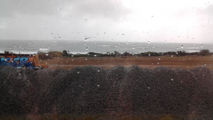 Rainy day on the train Freo